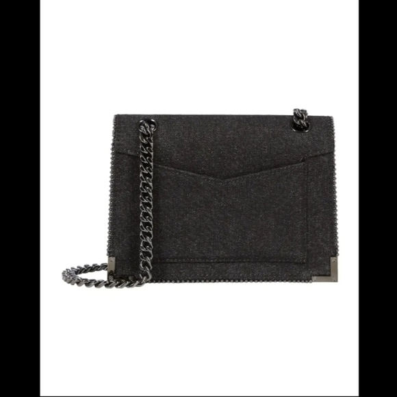 NEW! THE KOOPLES, Denim Chain Bag, Black/Charcoal, MSRP $545 - Picture 5 of 11